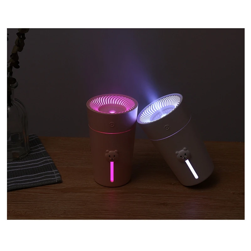 

Top Deals Charging Mini Humidifier USB Household Air Atomization Humidifier Cute Bear White