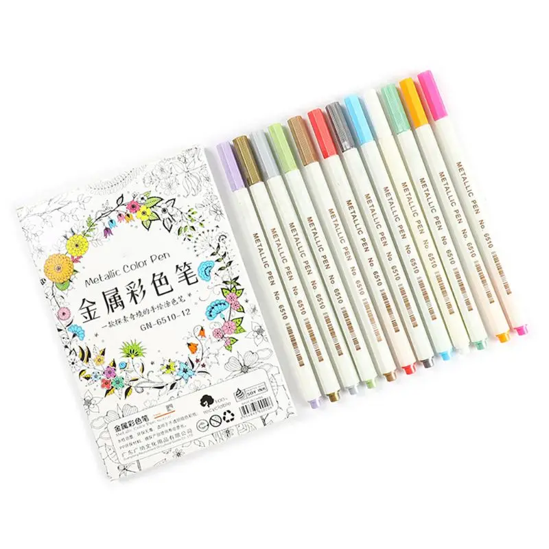 

10/12/15/20/30 Colors Metallic Micron Pen Detailed Metal Paint Maker DIY Album P82A