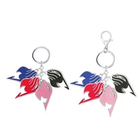 anime fairy tail keychain guild logo tattoo badge blue red pink black enamel keyring key chain ring fashion jewelry