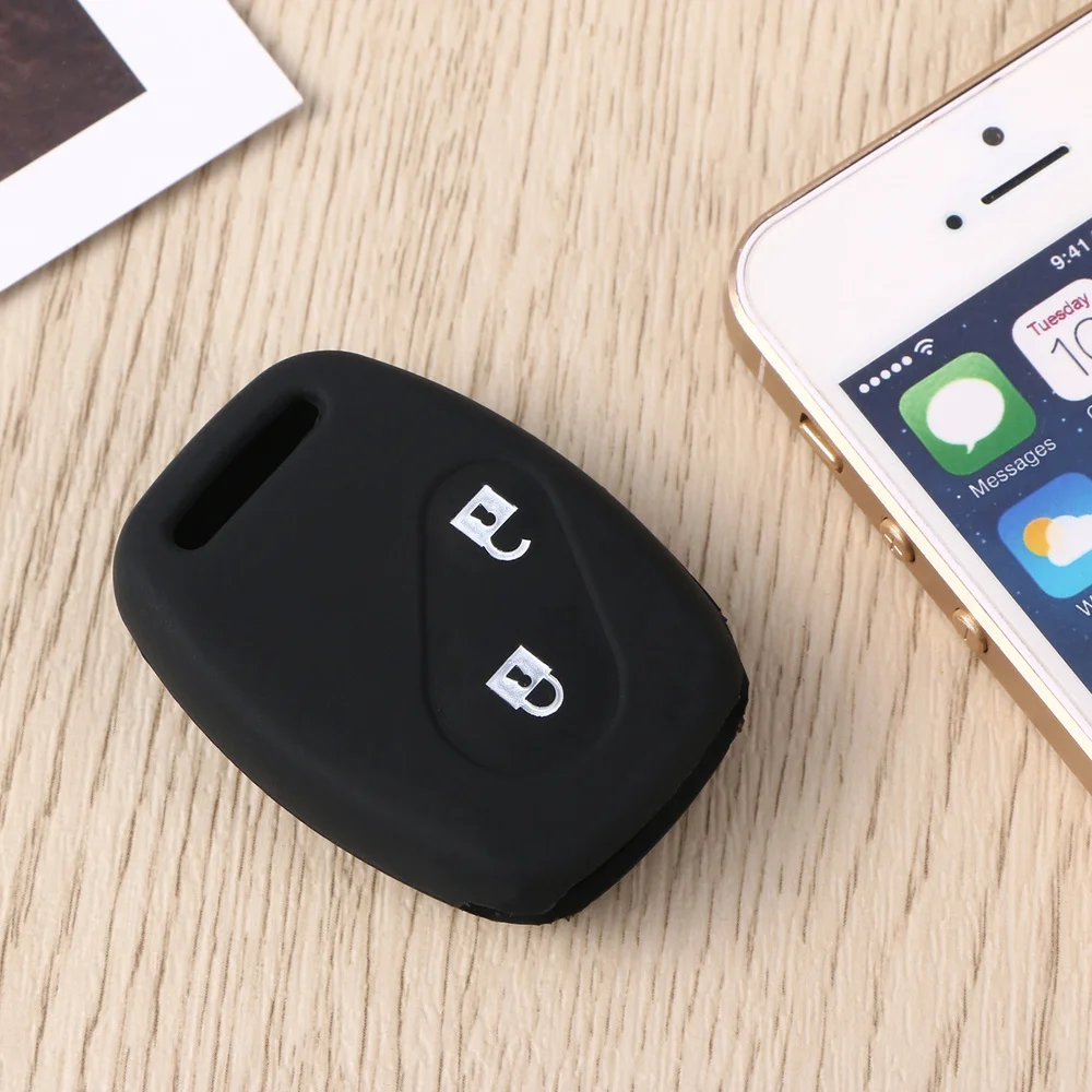 

Silicone Case 2-key Entry Remote Key Case Cover Shell Keycase for (Black)