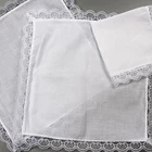 10x Сделай Сам дамы белые Hankies Свадебные носовые платки 100% хлопок Hanky