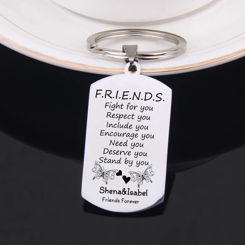 Брелок для ключей FLYANGEL Friends Forever с индивидуальным именем лучший брелок друзей