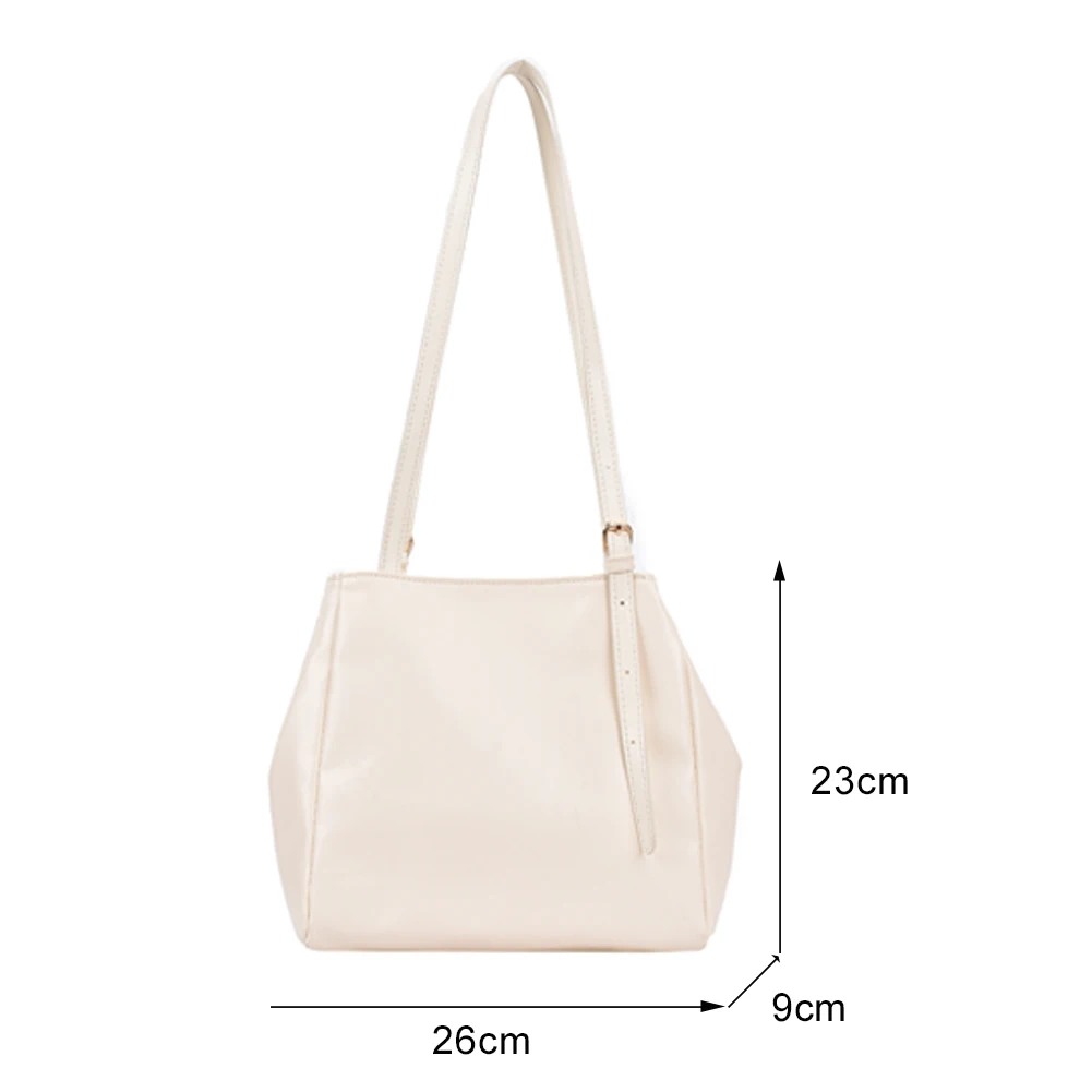 

Fashion Women PU Leather Pure Color Shoulder Shopping Bag Casual All-matchLadies Tote Handbag 2021 Women's Bag Trend