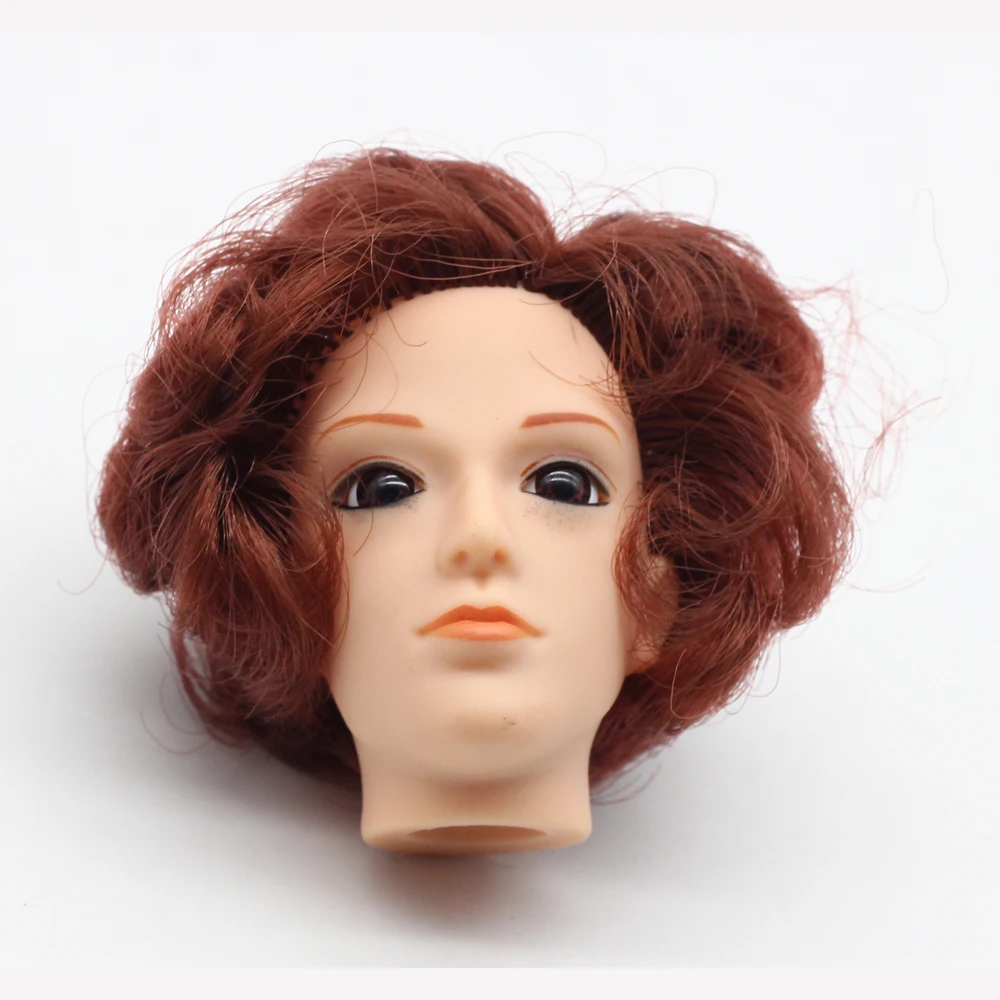 

One Pcs 3D eyes Black brown hair Boyfriend Male Doll Head For Ken Doll For 1/6 s Boyfriend Doll Accessories