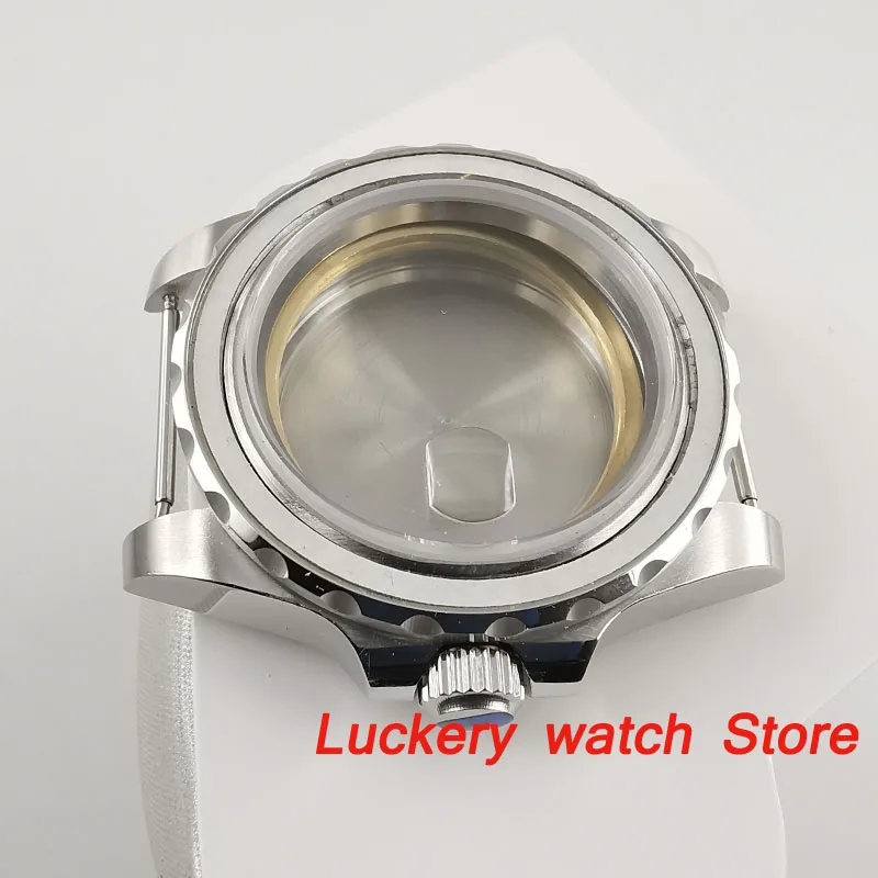 new 40mm case Ceramic bezel Sapphire glass stainless steel Watch Case fit ETA 2836 miyota 8215 automatic movement-BK47 | Наручные часы