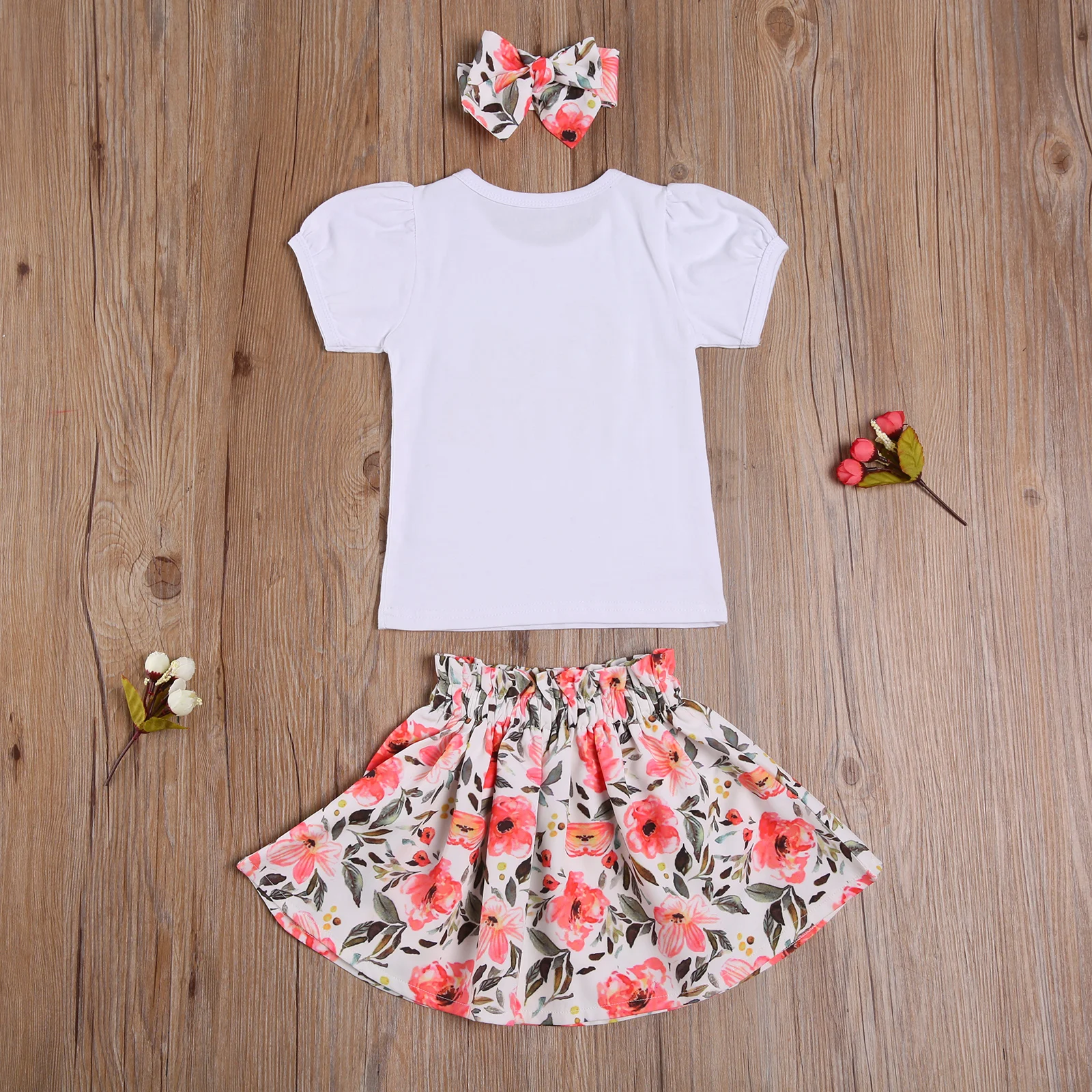 

Pudcoco 2020 Summer Baby Girl Sister Matching Set LITTLE/BIG SISTER Letter Print Short Sleeve Top+Floral Pants/Skirt+Hat/Bow