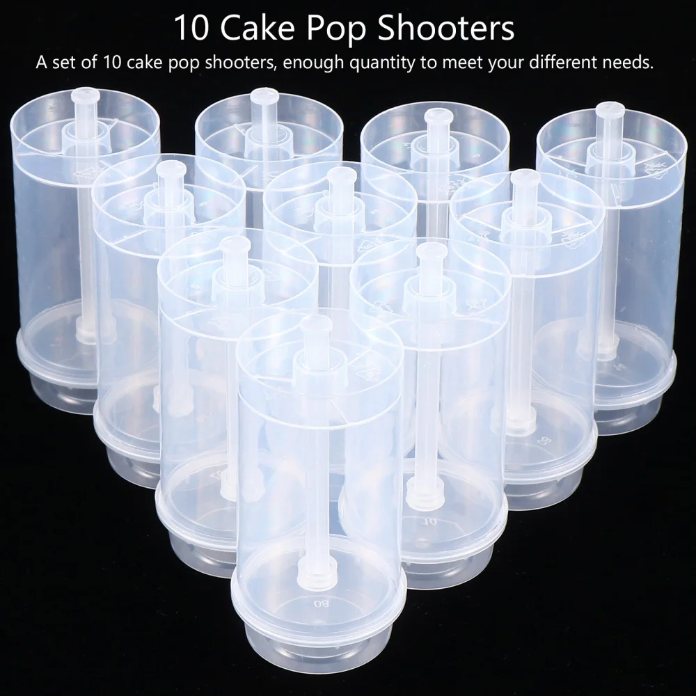 

10Pcs Cake Shooter with a Rack Container Kitchen Baking Gadget