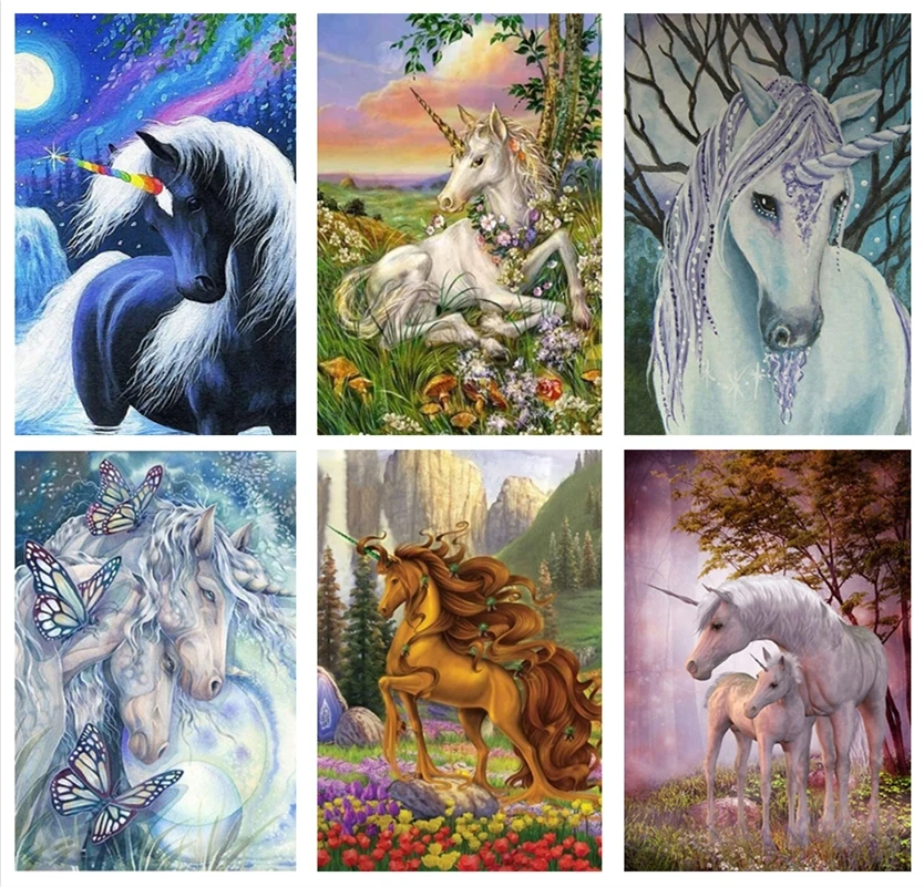 Цветной Единорог алмазные картины вышивка крестиком мозаичная живопись полная
