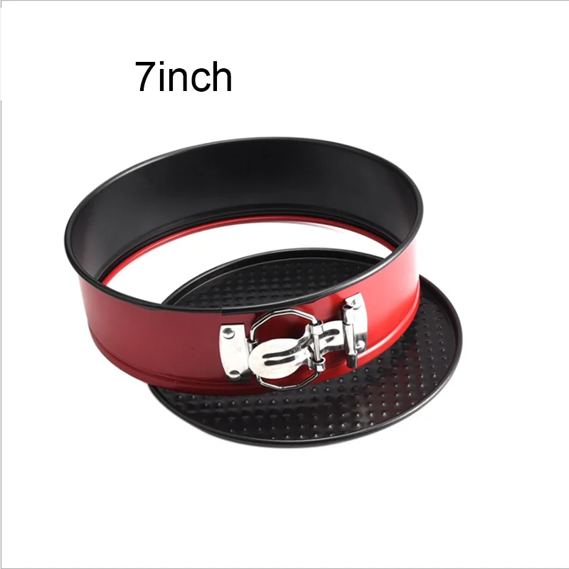 red 7inch 4/7/9/10 дюймов формы торт выпечки Кухонные сковороды металлическая круглая тарелка выпечки инструмент для выпечки тортов круглая форма для выпечки формы для выпечки Перевозка груза падения - Цвет: red 7inch