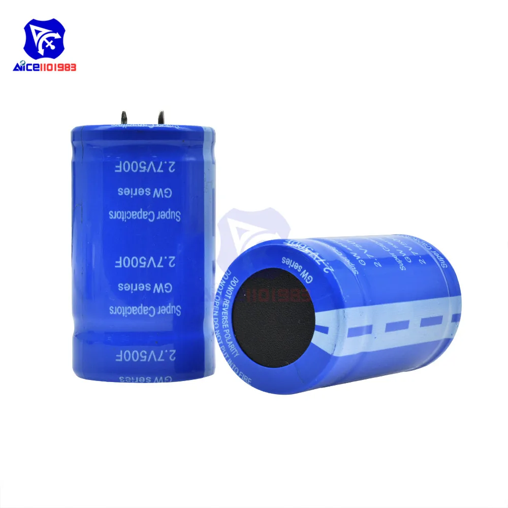 Diymore супер фарад конденсатор 2,7 V 500F 60*35mm низкий ESR высокочастотный супер конденсатор 2.7V500F 60x35mm для автомобильного источника питания