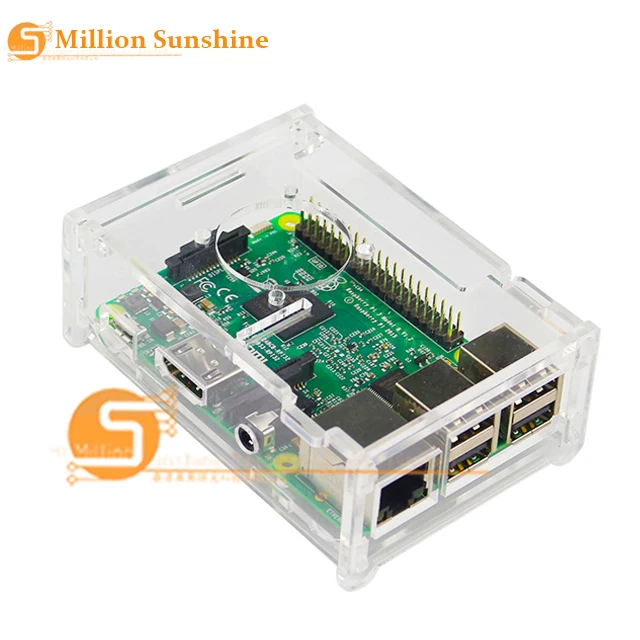 Прозрачный акриловый чехол для Raspberry PI 2 Модель B и | Компьютеры офис