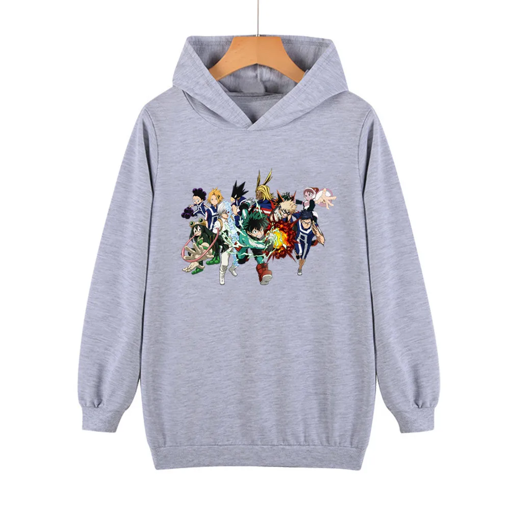 

Модная уличная одежда для мальчиков, девочек, детей, моя геройская академия, куроко, худи без корзины с принтом, свитшоты, Детская толстовка, ...