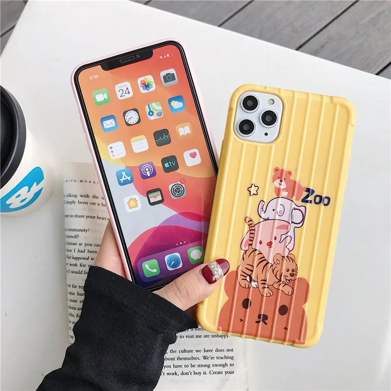 Милый мультяшный чехол для телефона с изображением зоопарка iPhone 6 S 7 8 Plus X XR XS MAX 11