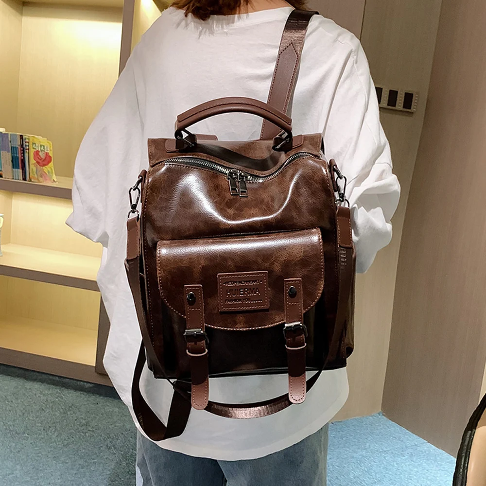 Новый Винтажный женский рюкзак высокого качества из мягкой кожи рюкзаки для