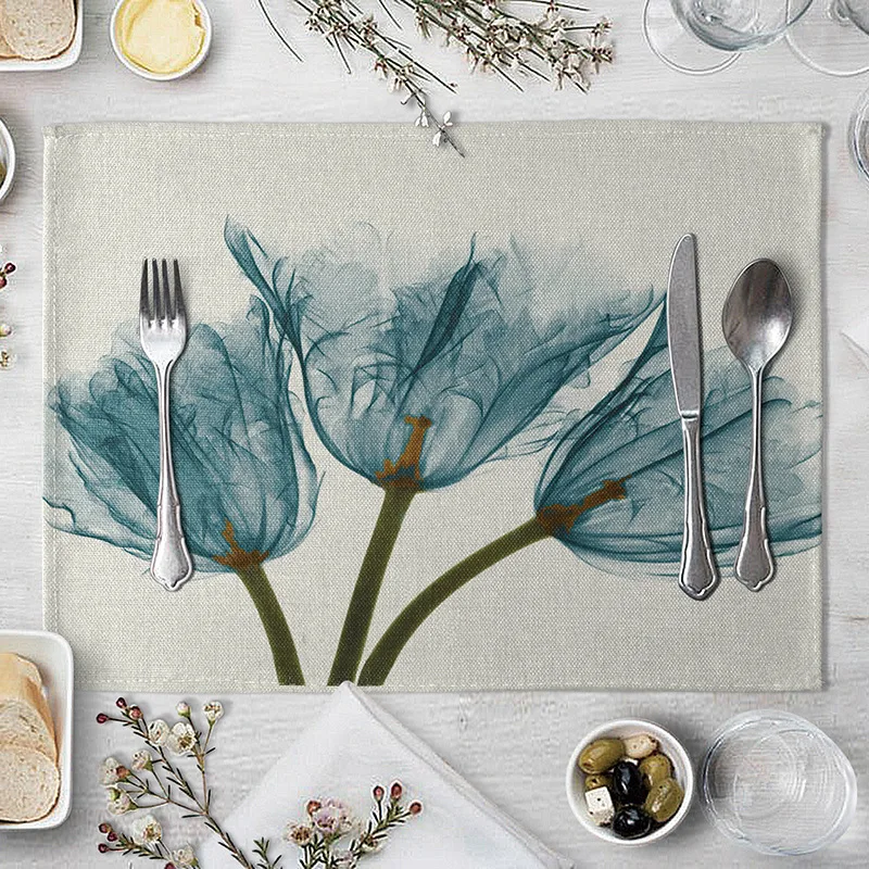 

Printed fabric Western food mat table decoration and accessories, tableware pad Table coaster 40*30cm