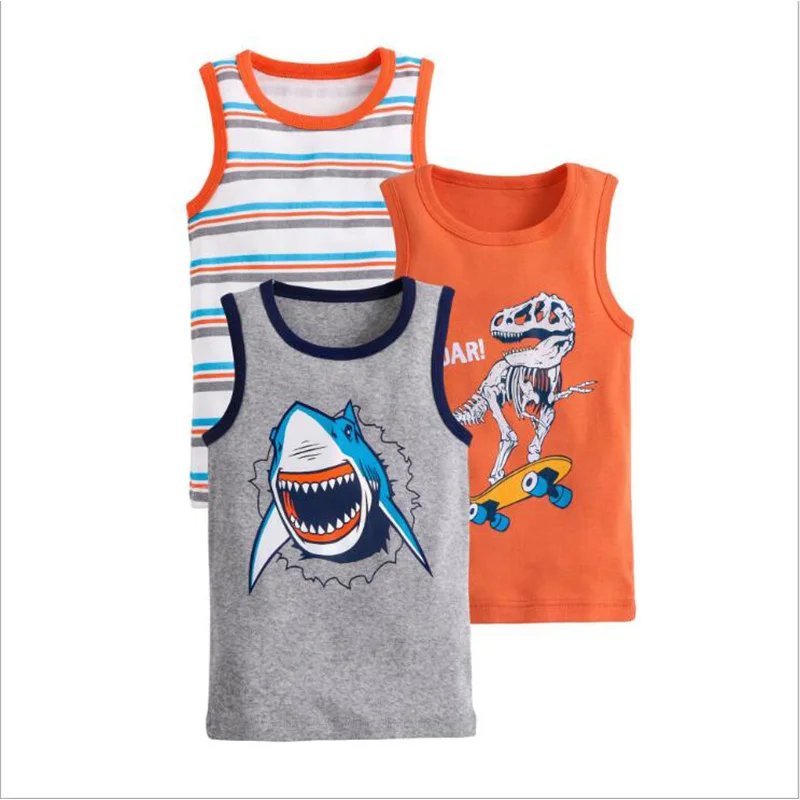 2-7Y Kids Underwear Cotton Boys Tanks Tops Baby Boy Summer Vest Camisole Children Solid Undershirt Sleeveless Vest