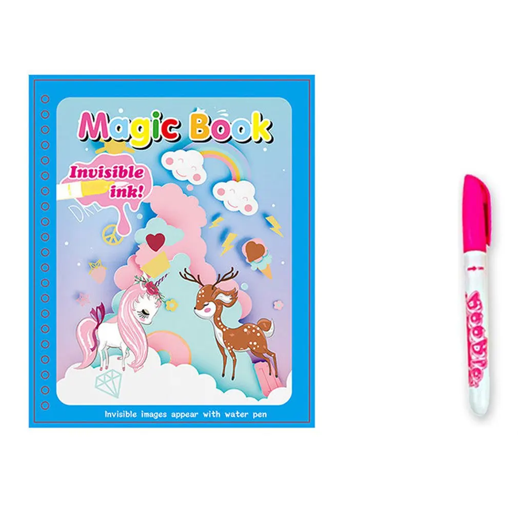 

Children's handmade colorful water picture book kindergarten coloring graffiti reusable magic water painting book