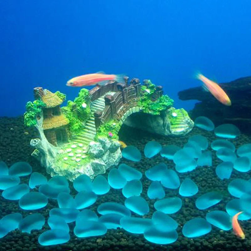 1 шт. украшение для аквариума мост смола пейзаж украшения павильон дерево новинка