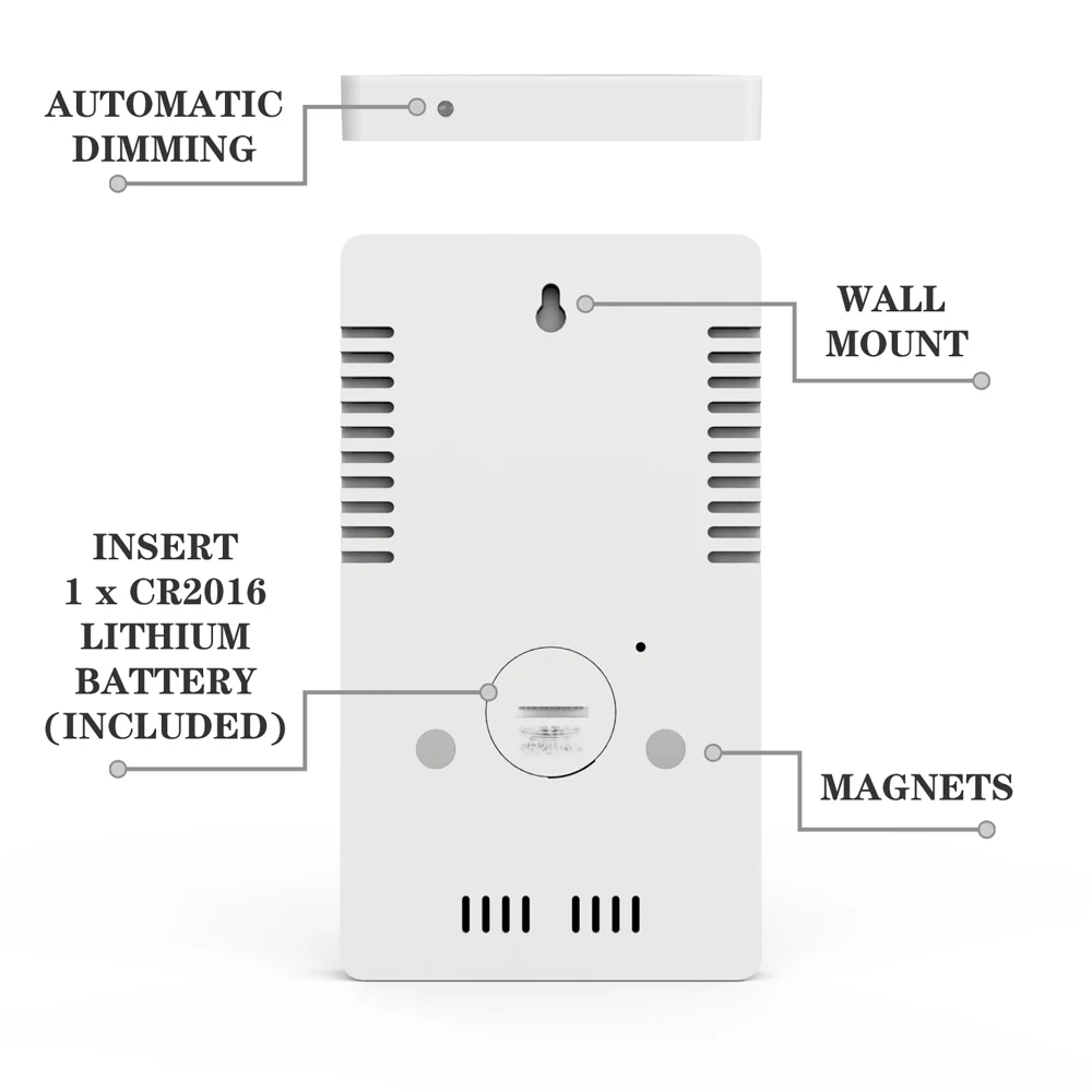 6 дюймовый светодиодный зеркальные часы будильник сенсорная кнопка стены