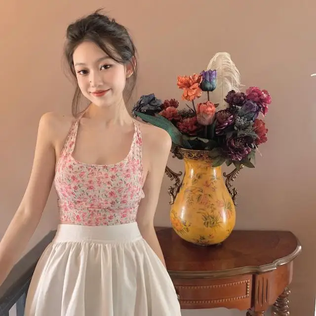 

Floral Halter waistcoat for women's 2021 summer new style