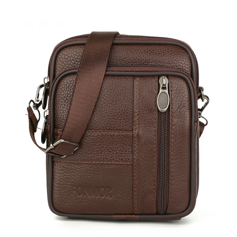 Сумка мессенджер мужская из натуральной воловьей кожи саквояж на молнии