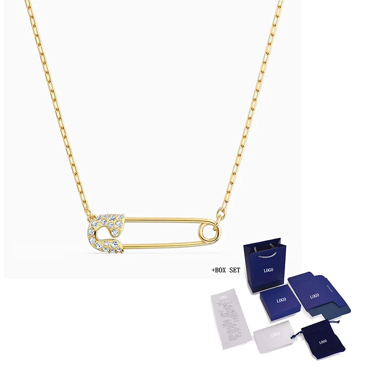 

2020 Модное Новое ожерелье крутая Золотая булавка, кулон небольшой Хрустальный женский роскошный подарок ювелирные изделия