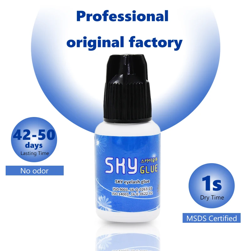 5 Bottles SKY Glue for Eyelash Extension Korea Original Sky Plus 5ml Black Cap Beauty Shop Makeups Tools Lasting Low Stimulation | Красота и