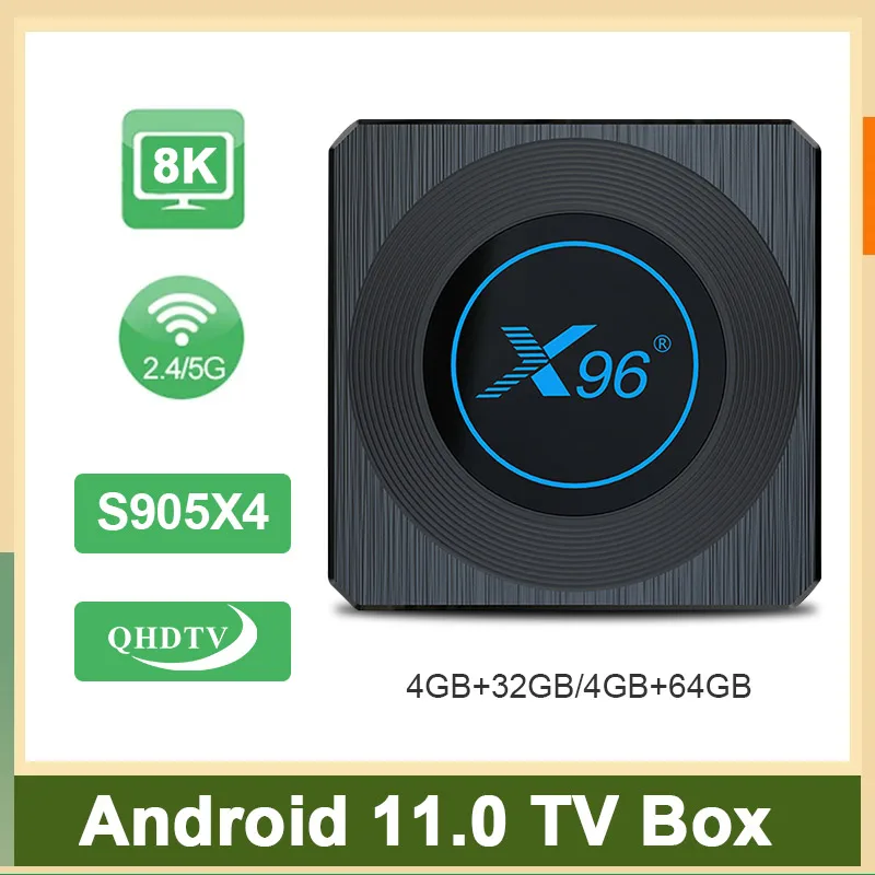 QHD TV X96 X4 IP Box 8K Android 11 BOX 4G64GB/32GB S905X4 BT 4 1 двухдиапазонный Wifi LAN 100M X96X4 ip tv box PK MAX PLUS |