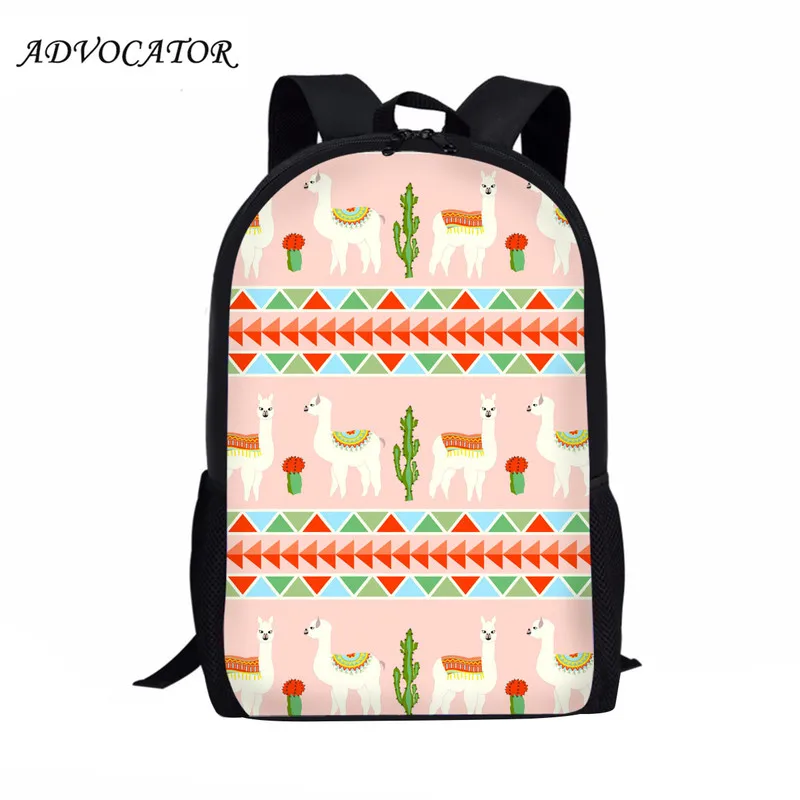 Women Backpack School Bags Cartoon Alpaca Printing Cute Backpacks for Teenagers Girls Travel Bag Mochila Feminina Escolar