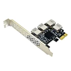 USB 3.0 PCI-E Экспресс 1x до 16x адаптер Райзер-карты PCIE от 1 до 4 слотов PCIE карта Райзера-усилителя порта для майнинга BTC