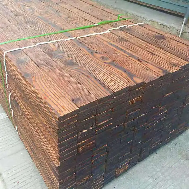 

30x30cm Anticorrosive balcony garden villa Wood Floor carbonized solid wood room courtyard outdoor decoration floor shabby chic