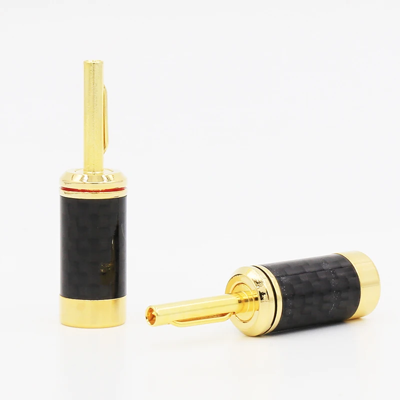 4 шт. позолоченный кабель для колонок в виде банана из углеродного волокна аудио hi