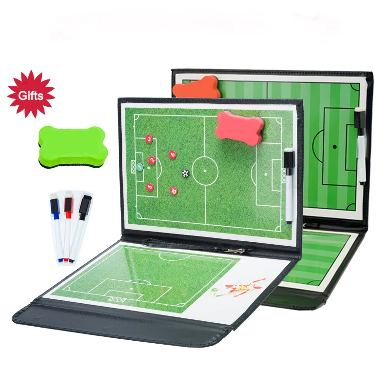 Портативная тактическая доска для футбола Складная магнитная кожаная