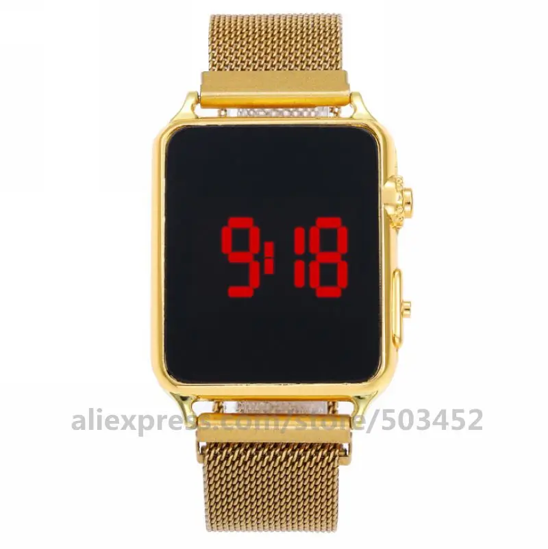 100 шт./лот горячие продажи светодиодные цифровые магнитные часы с ремешком