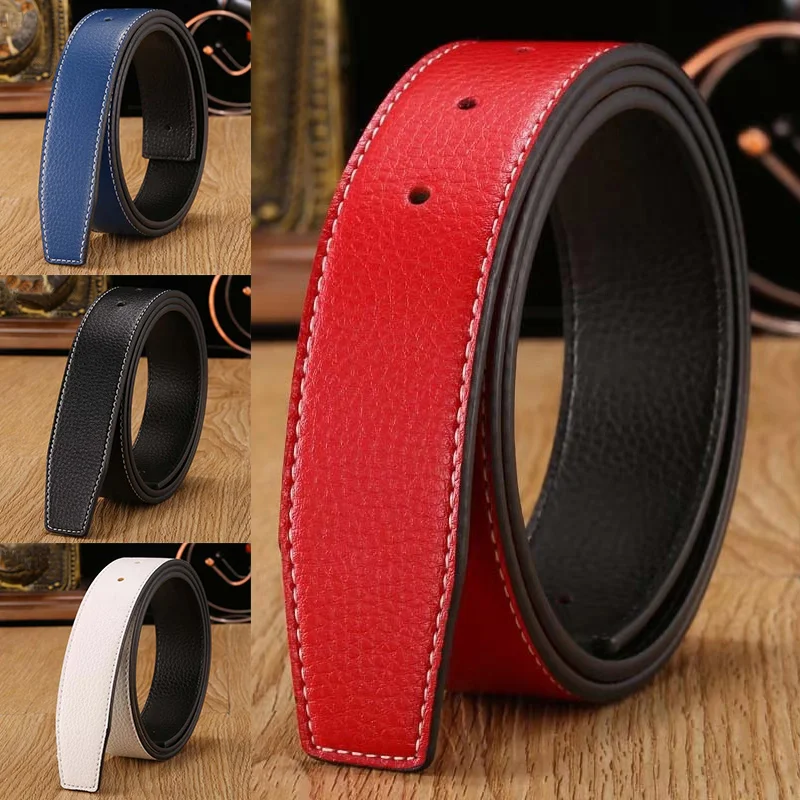 Men Genuine Leather No Buckle For H 38mm Replacement Men's Strap Belt Straps New