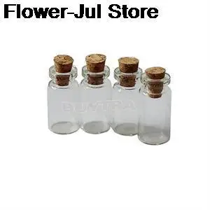 

10Pcs Mini Clear Glass Bottle Wishing Bottle Vials Empty Sample Jars With Cork Stopper Message Weddings Wish Jewelry Par