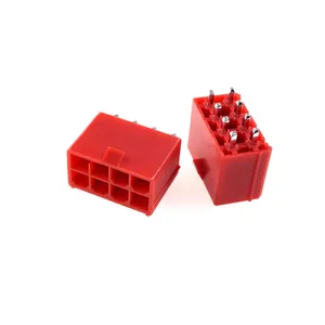 100pcs 4 2 mm 8 pin header male pin 0 165 vertical computer atx graphics card gpu pci e pcie power connector through hole red free global shipping