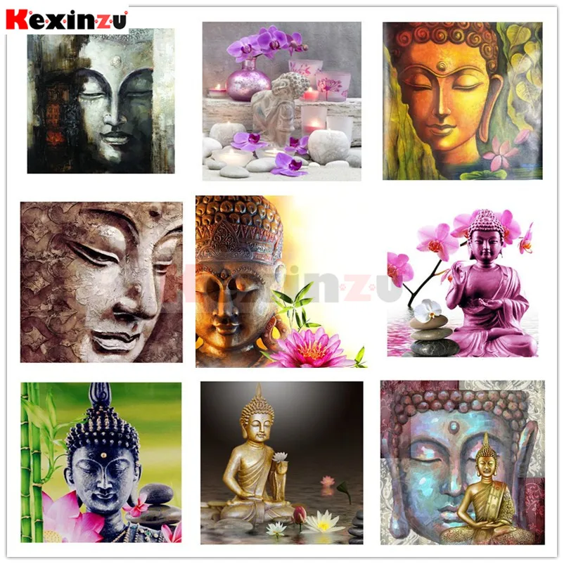 

Алмазная картина, вышивка крестом, мозаика Будда, статуя 5D, сделай сам, квадратный круглый камень, бусина, 3d вышивка, стразы, подарок BK