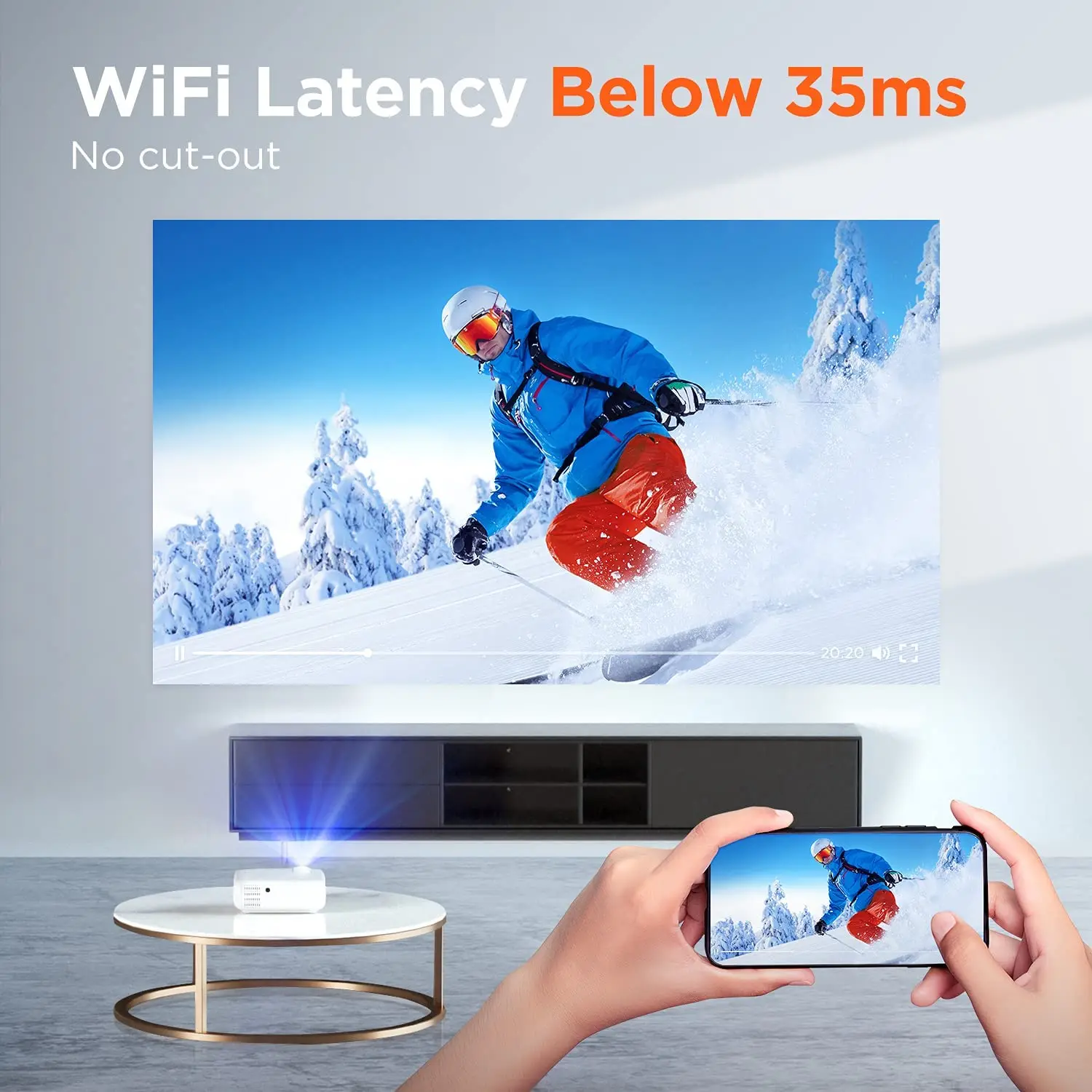 BOMAKER GC357 WIFI Mini Projector native 720p Supported LED Video Beamer For Mobile Phone Mirroring Android optional | Электроника