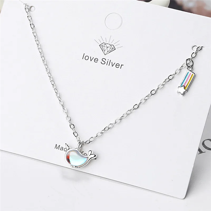 Женское ожерелье с подвеской в виде милого Кита модные вечерние ювелирные