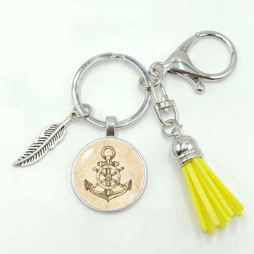 2019 новый горячий ретро парусник якорь руль шаблон серии стекло выпуклая круглая