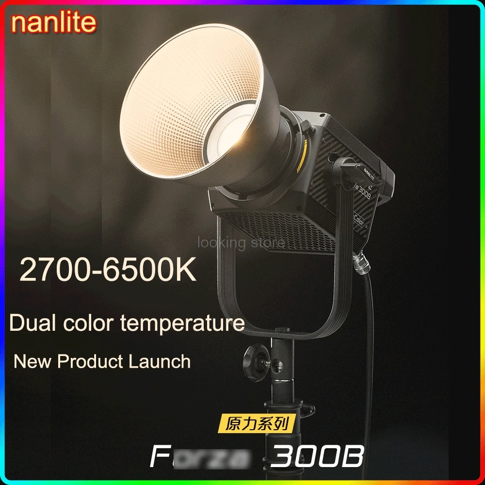 

Nanlite Nanguang Bi-color 300B 300W Photography lighting Outdoor 2700K 6500K LED Monolight COB Light Bowens Mount Studio light