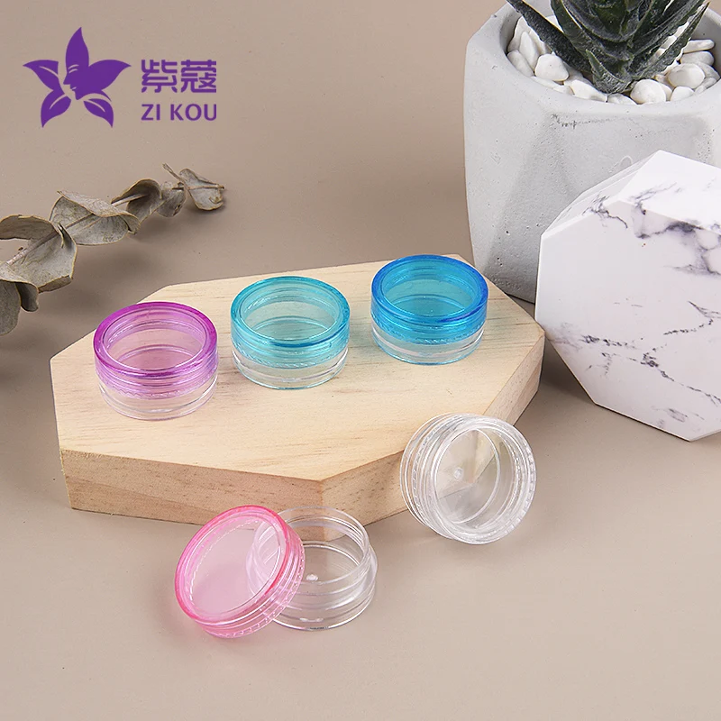 

2g 3g 5g Plastic Cosmetic Jar Empty Eyeshadow Case Face Cream Bottles Glitter Container Eye Shadow Round Shape Beauty Tool