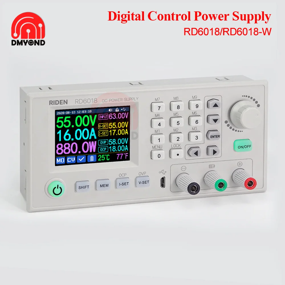Módulo de Fonte de Alimentação Conversor de Tensão Wi-fi sem Fio Voltímetro 60v 18a vs Riden Rd6006 Rd6012 rd Rd6018 Rd6018w Reguladores de tensão/estabilizadores