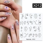 Наклейки для ногтей Harunouta, цветные абстрактные картинки с черными линиями, летние листья, цветы, Переводные картинки для ногтей, слайдер для дизайна ногтей