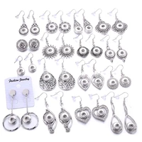 mix snaps earrings wholesale 12mm snap button earrings vintage metal buttons earring mini charm women eardrop earring