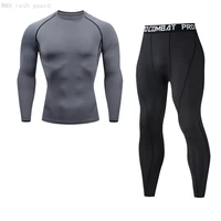 new winter warm tracksuit men jogging base layer tight long sleeve top fitness leggings men solid color thermal underwear set
