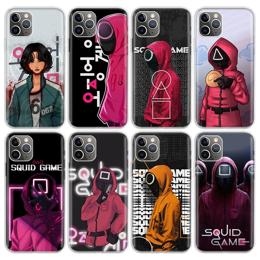 

Squid Game Man in Red Phone Case For Apple iPhone 11 13 Pro 12 Mini SE X XR XS Max 6 6S 7 8 Plus Pattern Soft TPU Back Cover