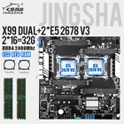 Комплект материнской платы JINGSHA X99 с двумя процессорами, совместим с Xeon E5 2678V3, 2*16 = 32 ГБ, 2400 МГц, ОЗУ гнездо VGA LGA 2011-3, комплект комбинированной материнской платы SATA3.0