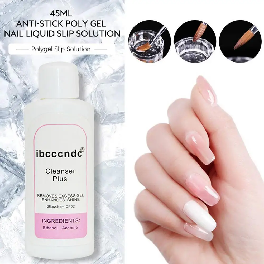 

45ml Poly Polish Gel Liquid Slip Solution Quick Nail Glue Nails Permanent Clear Acrylic Liquid Nail Art Extension Gel
